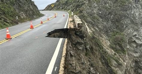 Section of California's scenic Highway 1 collapses in storm .